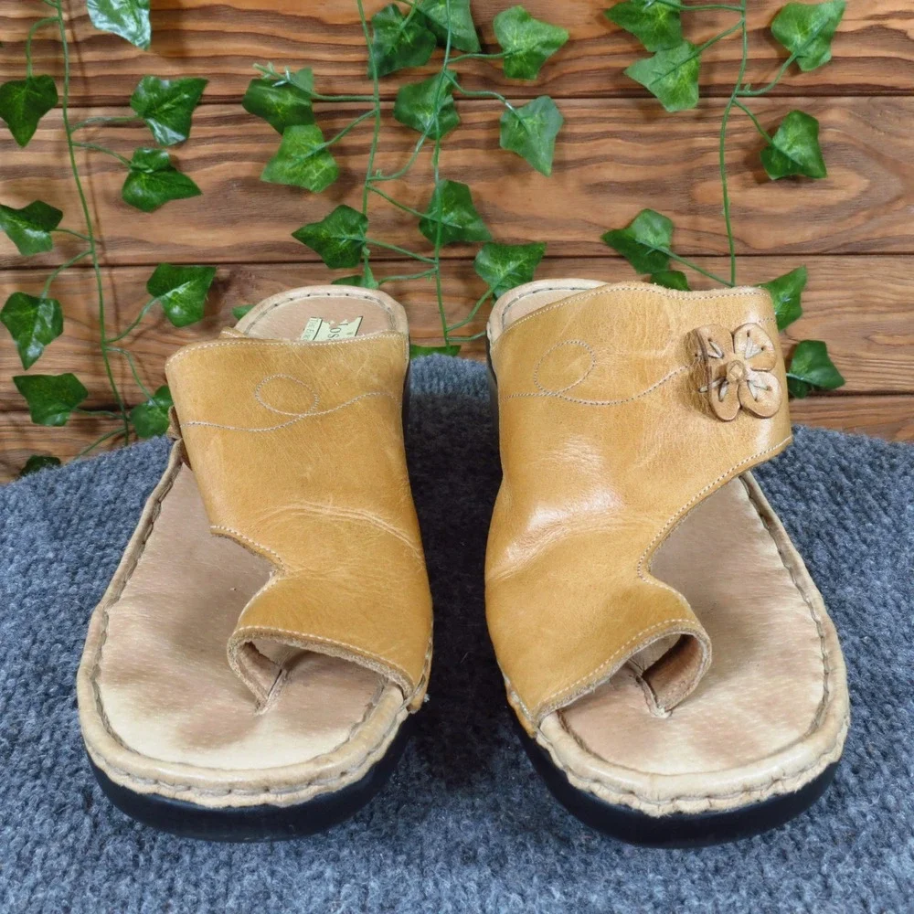 Josef Seibel Rosalie Women Wedge‎ Sandals Size 40 Comfort Casual Tan Leather